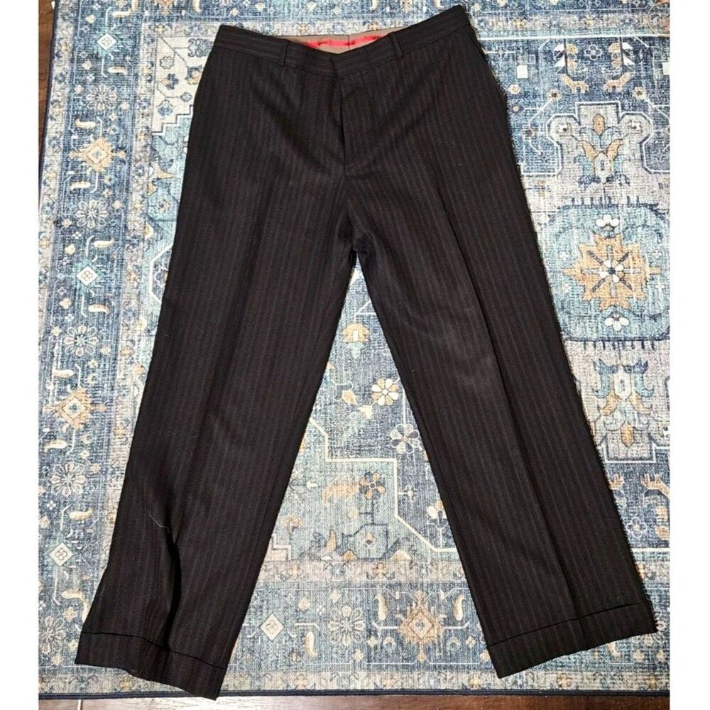 HUGO by Hugo Boss Pinstripe Dress Pants Cuffed Hem Size 38